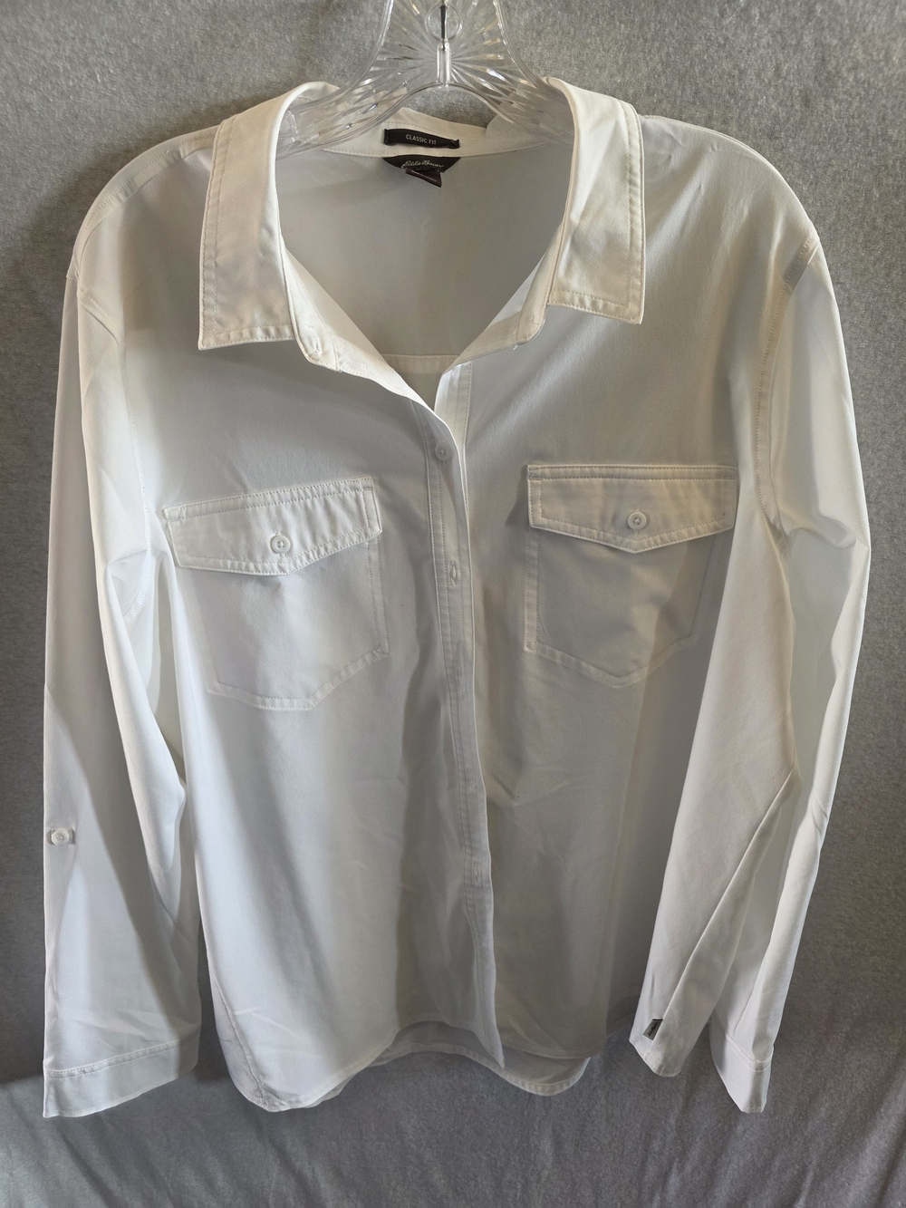 Eddie Bauer White Classic Fit Button-Up Shirt